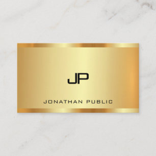 Monogram Faux Gold Modern Professional Luxury Business Card