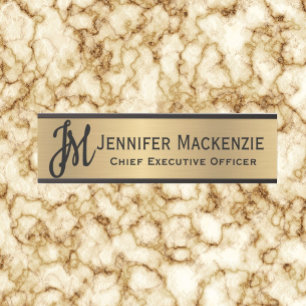 Monogram Faux Gold Office Door Sign Signs
