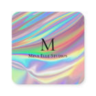 Monogram Faux Holographic Rainbow