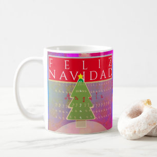 Monogram "Feliz Navidad" Peace and Happy New Year Coffee Mug