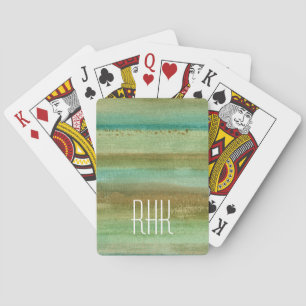Monogram Fields in Spring I Playing Cards