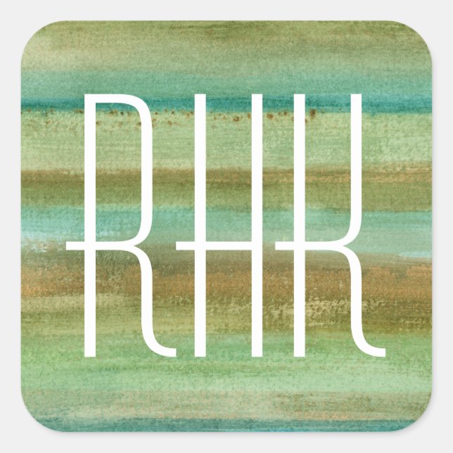 Monogram | Fields in Spring I Square Sticker (Front)