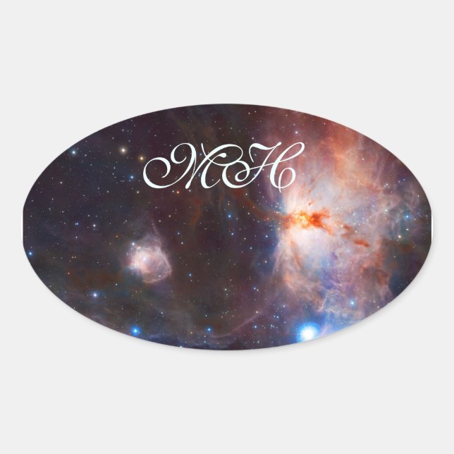 Monogram Fires of the Flame Nebula - in Orion Oval Sticker (Front)