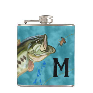 Monogram Fishing Hip Flask
