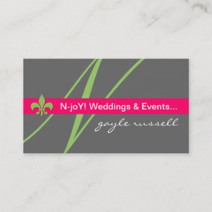 Monogram fleur de lis event planner profile card