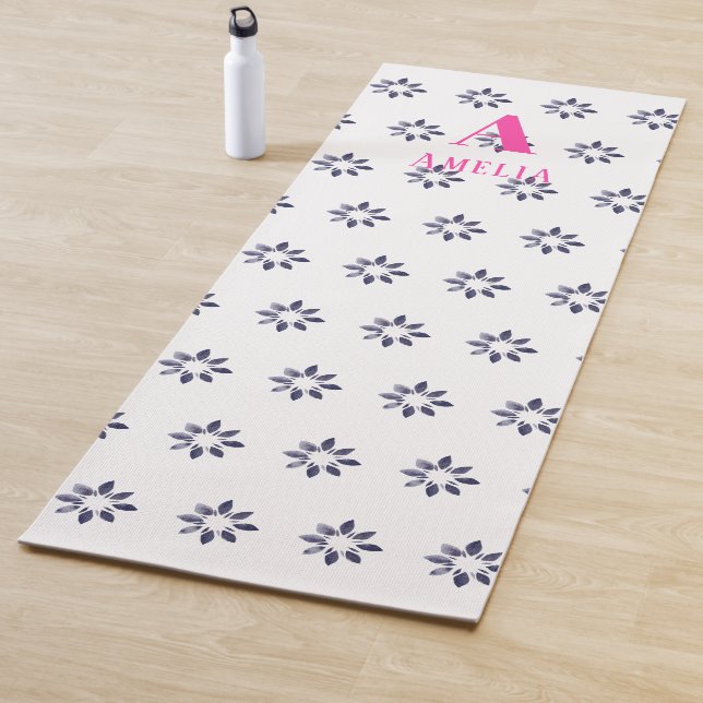Monogram Floral Blue  Yoga Mat (In Situ)