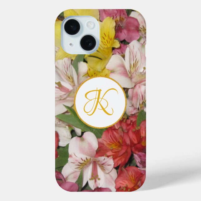 Monogram Floral Bouquet Customised iPhone Case (Back)