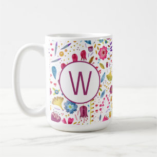Monogram Floral Coffee Mug