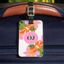 Monogram floral colourful elegant feminine