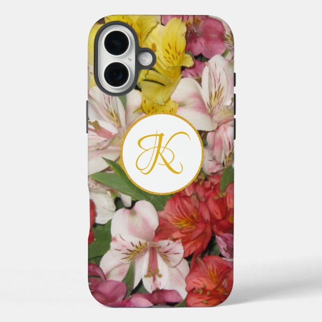 Monogram Floral Design Customised iPhone Case (Back)