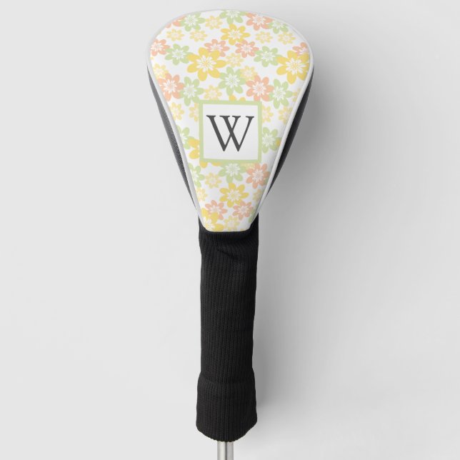 Monogram Floral  Golf Head Cover (Front)