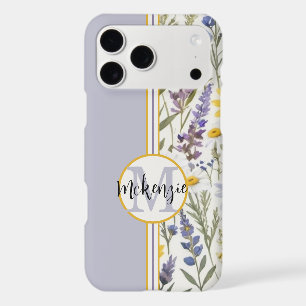 Monogram Floral iPhone Cover-Pink Aqua Yellow