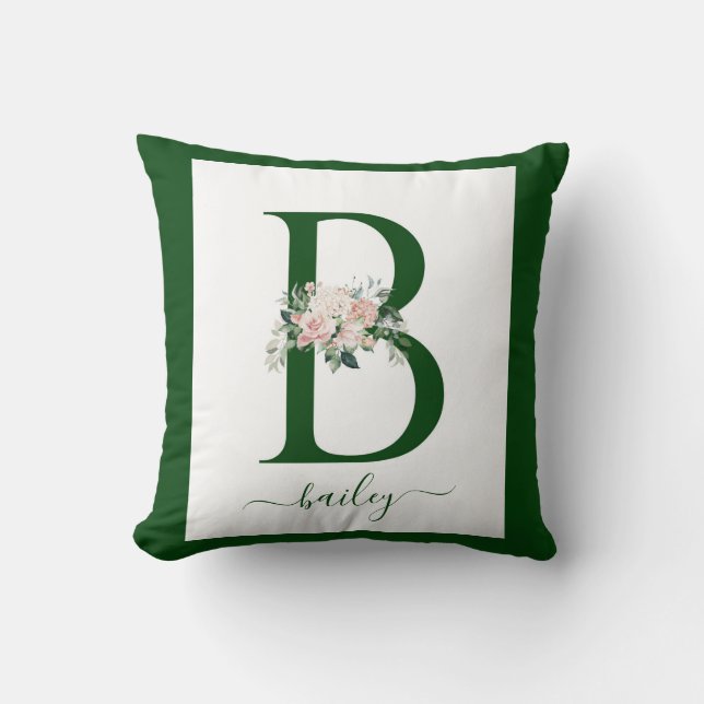 Monogram Floral Letter B Cushion (Front)