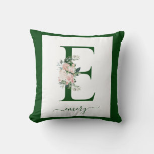 Monogram Floral Letter C Cushion