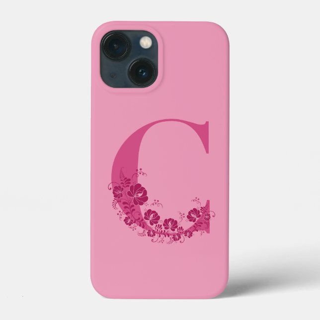 Monogram Floral Letter C iPhone Case (Back)