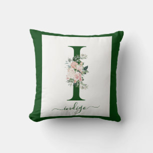 Monogram Floral Letter I Cushion