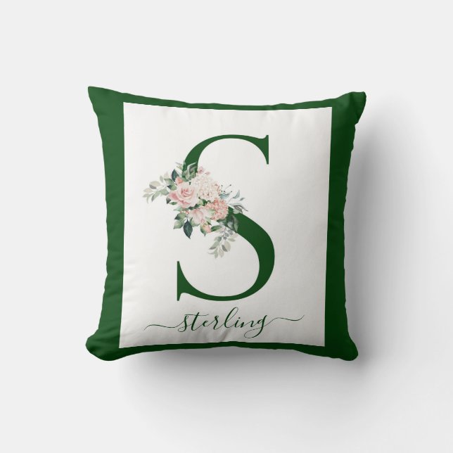 Monogram Floral Letter S Cushion (Front)