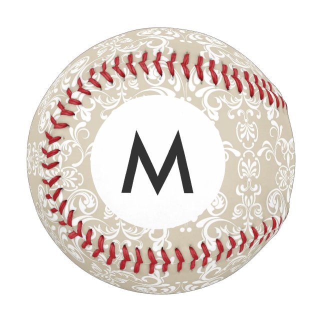 Monogram Floral Pattern 2 Baseball (Front Left)