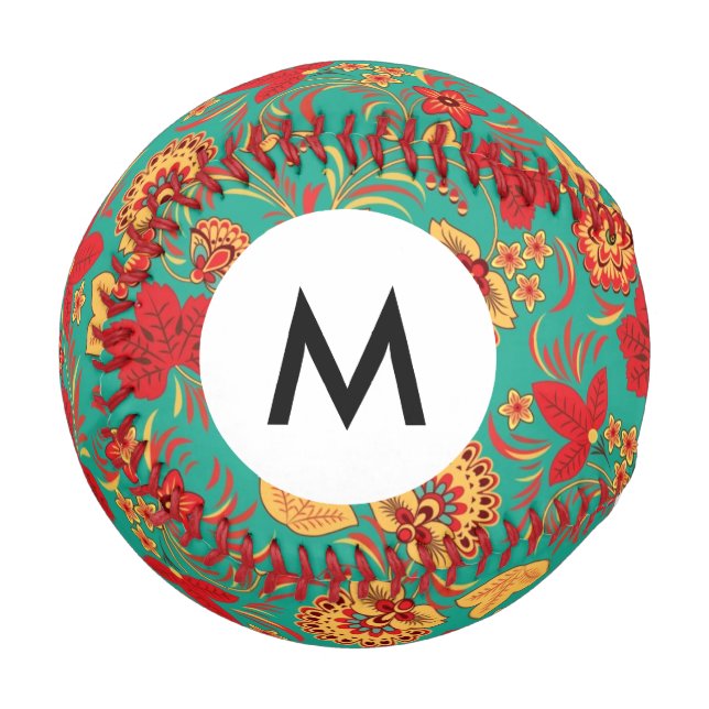 Monogram Floral pattern 2 Baseball (Front Left)