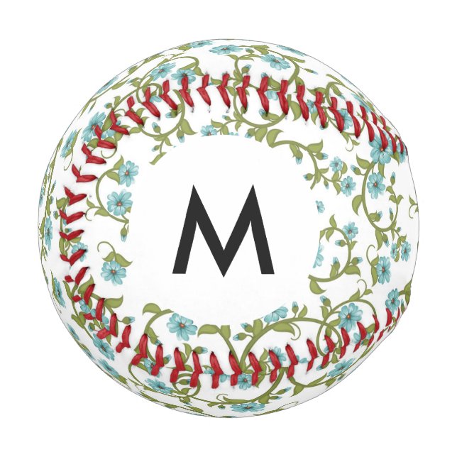 Monogram Floral Pattern 7 Baseball (Front Left)