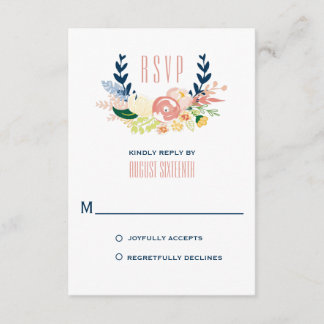 Monogram Floral Wreath | RSVP Card