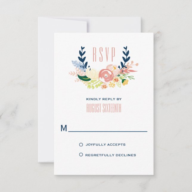 Monogram Floral Wreath | RSVP Card (Front)
