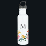Monogram Flower Art Personalised 710 Ml Water Bottle<br><div class="desc">Make hydration more delightful with our Monogram Pink Yellow Blue Floral Art Personalised Water Bottle. This vibrant and stylish bottle features a beautiful floral art design in shades of pink, yellow, and blue, adding a touch of elegance to your daily routine. Personalise the bottle with your monogram to make it...</div>