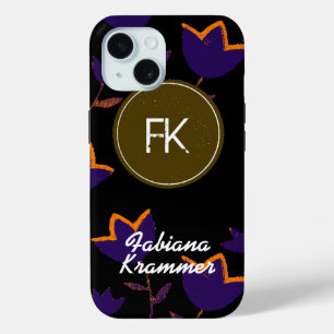 monogram flower girl iPhone 15 case