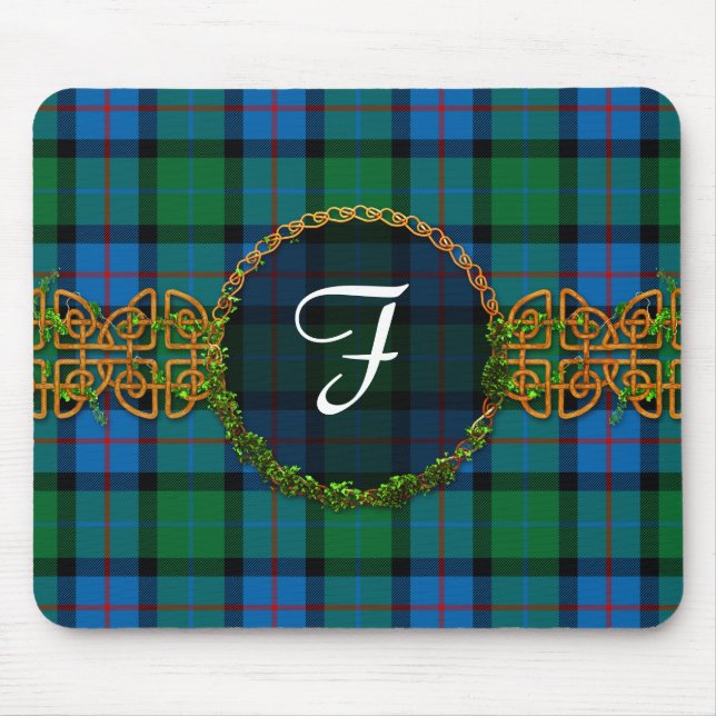 Monogram Flower Of Scotland Tartans Mouse Pad (Front)