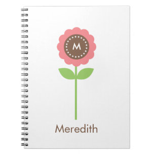 Monogram Flower Personalised Notebook