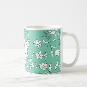 monogram & flowers coffee mug
