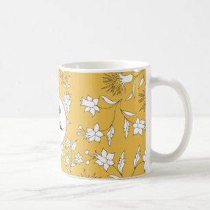 monogram & flowers coffee mug