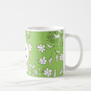 monogram & flowers coffee mug
