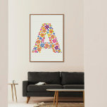 Monogram Flowers Floral Letter A  Poster<br><div class="desc">Monogram Flowers Floral Letter A Poster</div>