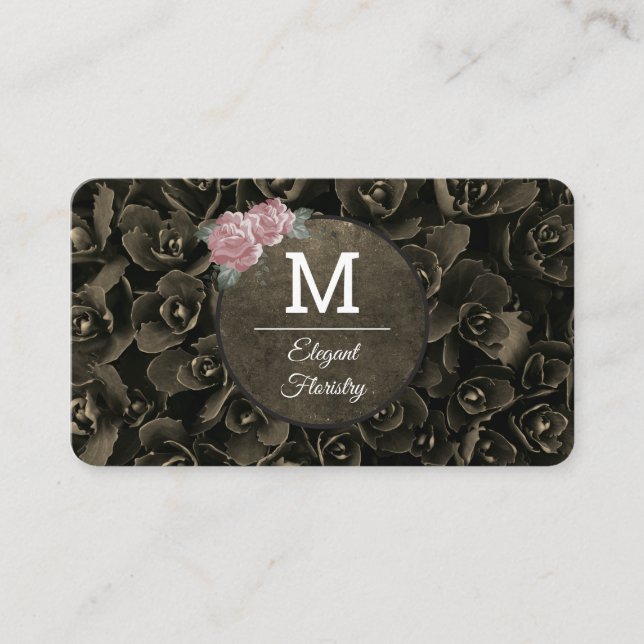 Monogram Flowers | Florist Business Card (Front)