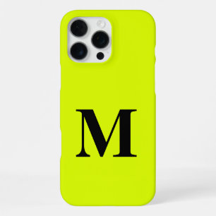 Monogram Fluorescent Chartreuse Yellow Neon Modern iPhone 16 Pro Max Case