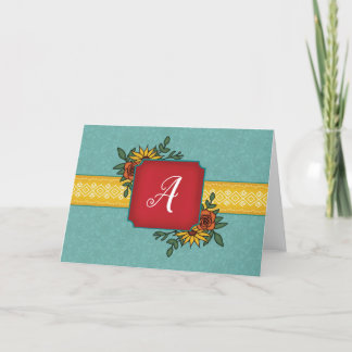 Monogram Folded Note Card