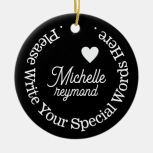 Monogram for Her with Custom Name Ceramic Ornament