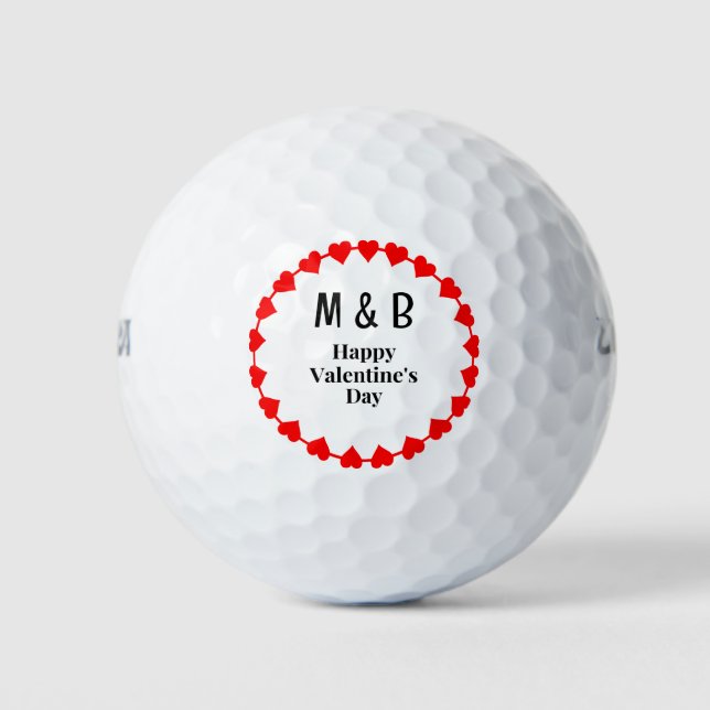 Monogram for Valentine's Day Golf Balls (Front)
