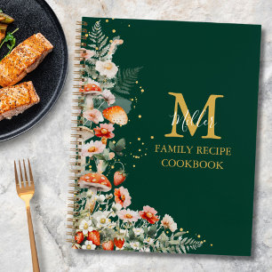 Monogram Forest Mushroom Floral Family Recipe Book