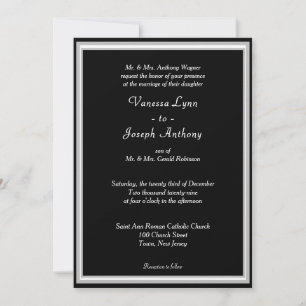 Monogram Formal Black White Invitation