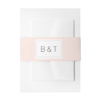 Monogram Frame Wedding Invitation Belly Band