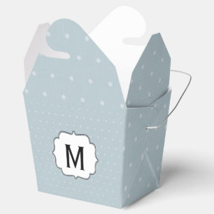 Monogram Framed on Pale Blue with White Polka Dots Favour Box