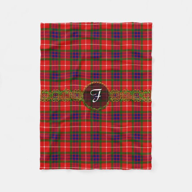 Monogram Fraser Tartan Fleece Blanket (Front)