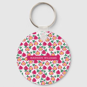 Monogram Fruit Modern Minimalist Keychain
