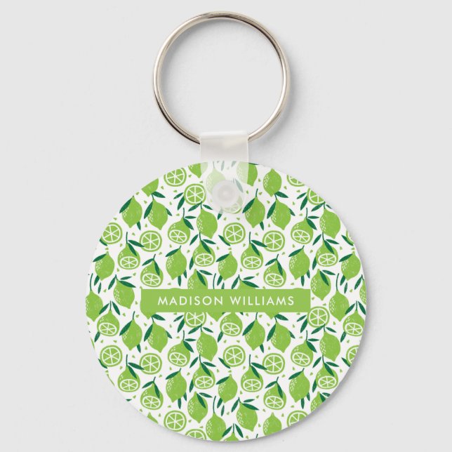 Monogram Fruit Modern Minimalist  Keychain (Front)