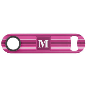 Monogram fuchsia stripes