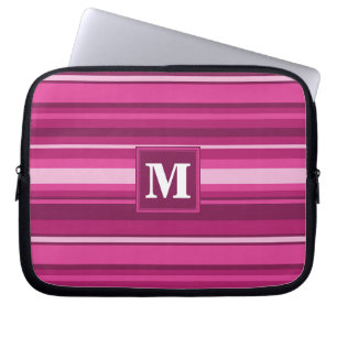 Monogram fuchsia stripes laptop sleeve