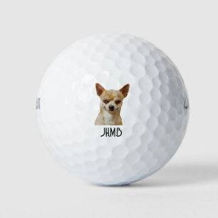 Monogram Fun Winking Chihuahua Dog Humor Golf Balls