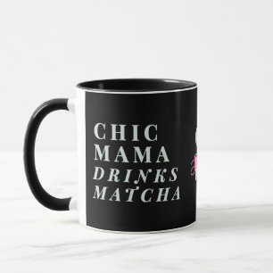 Monogram Funny Mama Matcha Tea Saying Minimalist  Mug